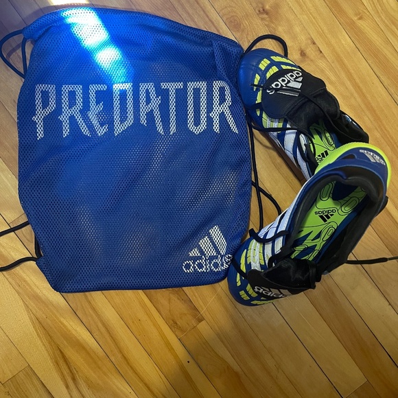 Adidas Predator Accelerator Molded Cleats - Blue, White & Yellow - Size 7.5 US - Picture 3 of 9